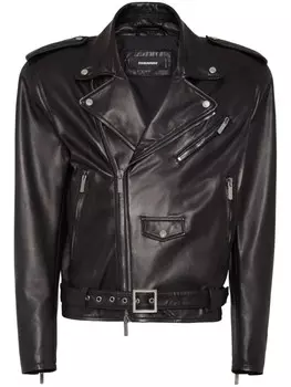 DSQUARED2 кожаная куртка на молнии, черный