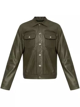 DSQUARED2 кожаная куртка на молнии, коричневый
