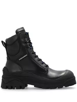 DSQUARED2 кожаные ботинки на шнуровке, черный