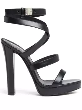 DSQUARED2 кожаные сандалии, черный