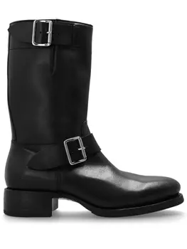 Dsquared2 кожаные сапоги с пряжками, черный