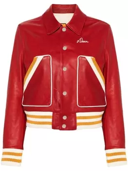 Dsquared2 кожаный бомбер Varsity, красный