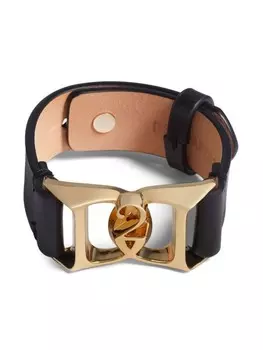 DSQUARED2 кожаный браслет с логотипом, золотой