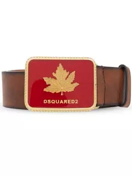 Dsquared2 кожаный ремень с пряжкой-логотипом, коричневый
