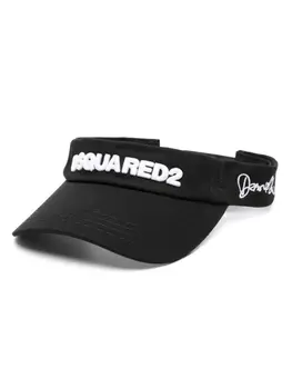 Dsquared2 козырек с вышитым логотипом, черный