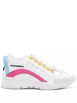 Кроссовки Dsquared2 Lace-up, белый/розовый/голубой/желтый