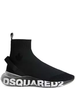 Dsquared2 кроссовки-носки с логотипом, черный
