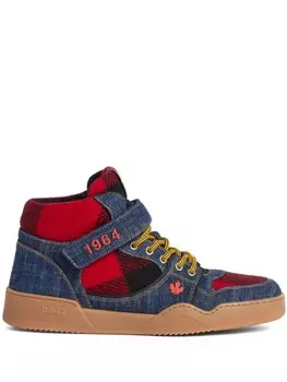 DSQUARED2 кроссовки со вставками из денима, синий