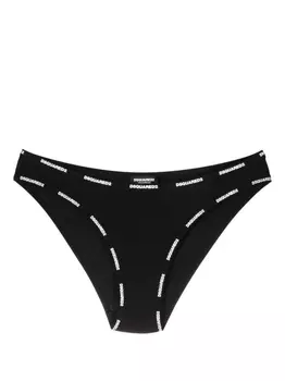 Dsquared2 кружевные трусы-брифы с логотипом, черный