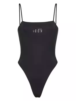 Dsquared2 купальник Icon с глубоким вырезом, черный