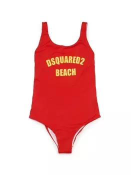 Dsquared2 купальник с логотипом и вырезом на спине, красный