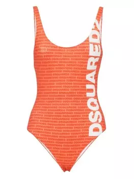 Dsquared2 купальник с логотипом и вырезом на спине, оранжевый