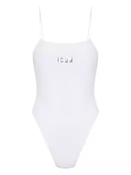 Dsquared2 купальник с открытой спиной и логотипом, белый