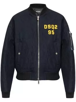 Dsquared2 куртка-бомбер с вышитым логотипом DSQUARED2, синий