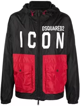 Dsquared2 куртка Icon в стиле колор-блок с логотипом, черный