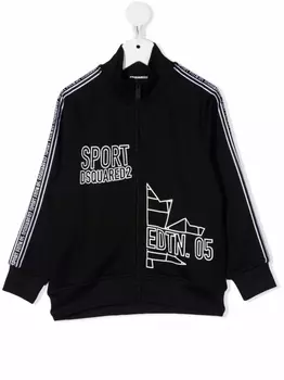Dsquared2 куртка на молнии с логотипом, черный