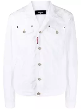 Dsquared2 куртка на пуговицах с нашивкой-логотипом, белый