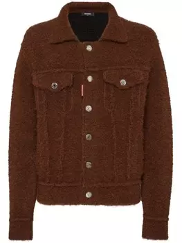 DSQUARED2 куртка-рубашка из шерпы, коричневый