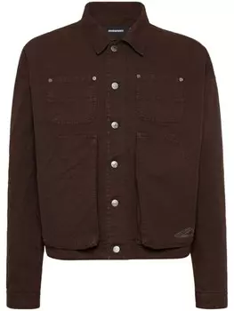 DSQUARED2 куртка-рубашка с карманом, коричневый