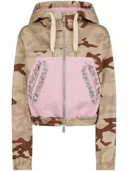 Dsquared2 куртка с капюшоном и камуфляжным принтом, нейтральный цвет