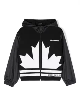 Dsquared2 куртка с капюшоном и логотипом, черный