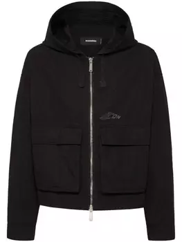 DSQUARED2 куртка с капюшоном и логотипом, черный