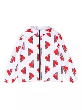 Dsquared2 куртка с капюшоном и логотипом, красный