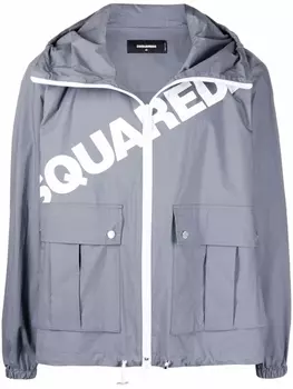 Dsquared2 куртка с капюшоном и логотипом, серый