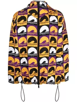 Dsquared2 куртка с капюшоном и логотипом, желтый