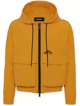 DSQUARED2 куртка с капюшоном и логотипом, желтый
