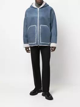 Dsquared2 куртка с капюшоном и меховой подкладкой, синий