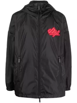Dsquared2 куртка с капюшоном и нашивкой-логотипом, черный