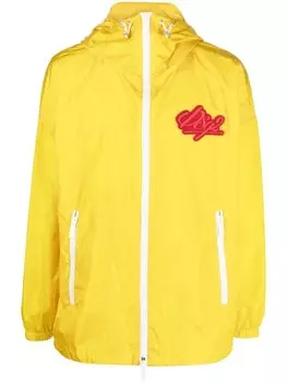 Dsquared2 куртка с капюшоном и нашивкой-логотипом, оранжевый