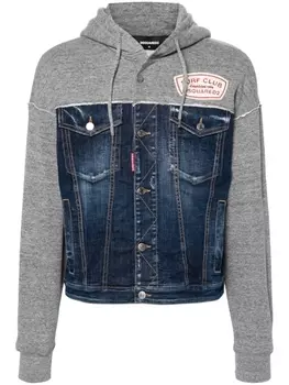Dsquared2 куртка с капюшоном и вставками, синий