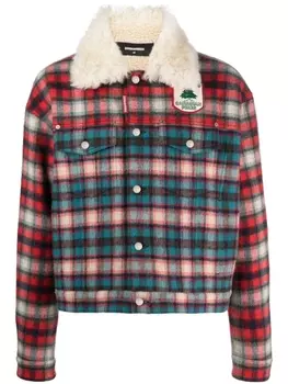 Dsquared2 куртка с меховым воротником, красный