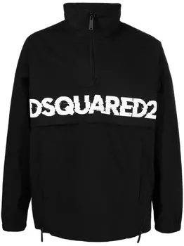 Dsquared2 куртка с воротником на молнии и логотипом, черный