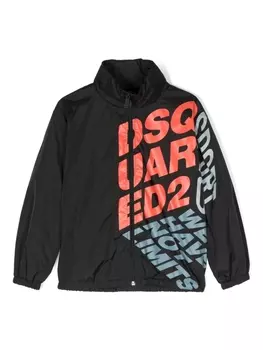 Dsquared2 куртка с высоким воротником и логотипом, черный