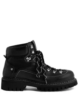 Dsquared2 leather hiking boots, черный