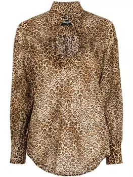 Dsquared2 leopard-print cut-out blouse, коричневый