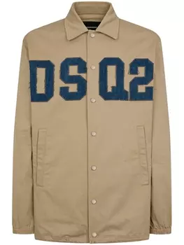 Dsquared2 logo-appliqu shirt jacket, нейтральный цвет