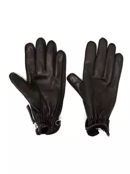 Dsquared2 logo-patch leather gloves, черный