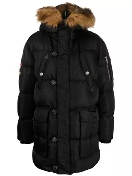 Dsquared2 logo-patch padded coat, черный