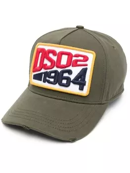Dsquared2 logo-patch twill cap, зеленый