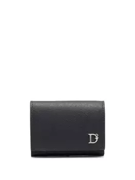 Dsquared2 logo-plaque folded wallet, черный