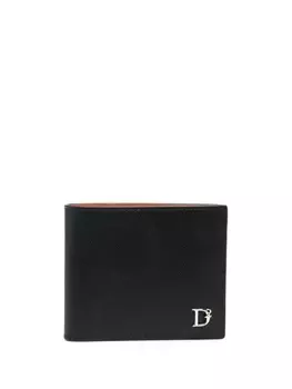 Dsquared2 logo-plaque folded wallet, черный