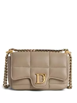 Dsquared2 logo-plaque quilted leather bag, нейтральный цвет