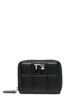 Dsquared2 logo-plaque zip-around wallet, черный