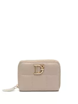 Dsquared2 logo-plaque zip-around wallet, нейтральный цвет
