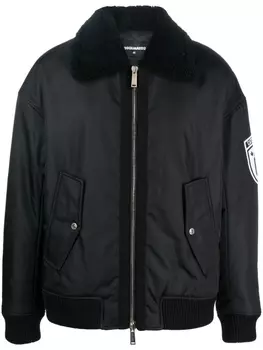 Dsquared2 logo-print bomber jacket, черный