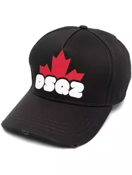 Dsquared2 logo-print cotton baseball cap, черный